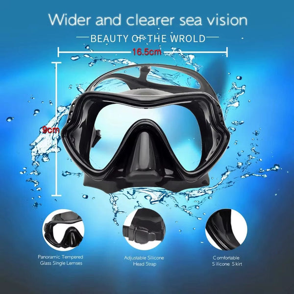 The ScubaDiving Gear Store Snorkelling Set - Full Frame Mask & Dry Snorkel - Multiple Colour Options