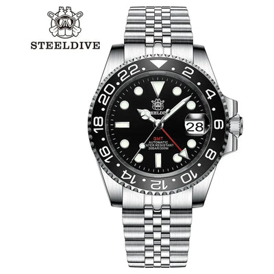 Steeldive 93Hh-Jbl All Black / 60 Clicks V2 Bezel Steeldive SD1993 C3 - 300M Waterproof Mens Dive Watch