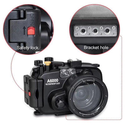 The ScubaDiving Gear Store 130Ft/40M Waterproof Box Underwater Housing Camera Diving Case for Sony A6000 16-50Mm Lens Camera Bag Case Cover