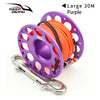 The ScubaDiving Gear Store Purple 30M Diving Aluminium Spool - 15/30m - Multiple Color Options