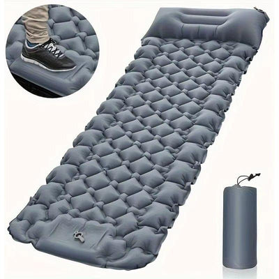 The ScubaDiving Gear Store Grey / One Seat Outdoor Sleeping Pad Camping Inflatable Mattress Built-In Pump Ultralight Air Cushion Travel Mat with Headrest for Travel Hiking