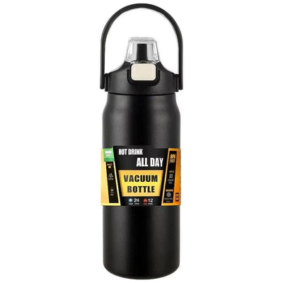 The ScubaDiving Gear Store Black / 1200Ml Outdoor Thermos Portable 304 Stainless Steel Thermal Mug Tumbler Vacuum Flasks Cold and Hot Sports Water Bottle with Straw