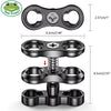 The ScubaDiving Gear Store Cp 2 Seafrogs 2.55'' Ball Arm Clamp 2 Hole Camera Waterproof Case Tray Ball Joint Arm System Combination Clamp Dive Flashlight Holder