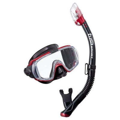 TUSA Black / Metallic Dark Red TUSA SPORT UC3125 Mask and Snorkel Set ADULT Black Series