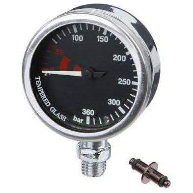 DC Marine -52mm Naked Pressure Gauge - Black Dial - The ScubaDiving Gear Store