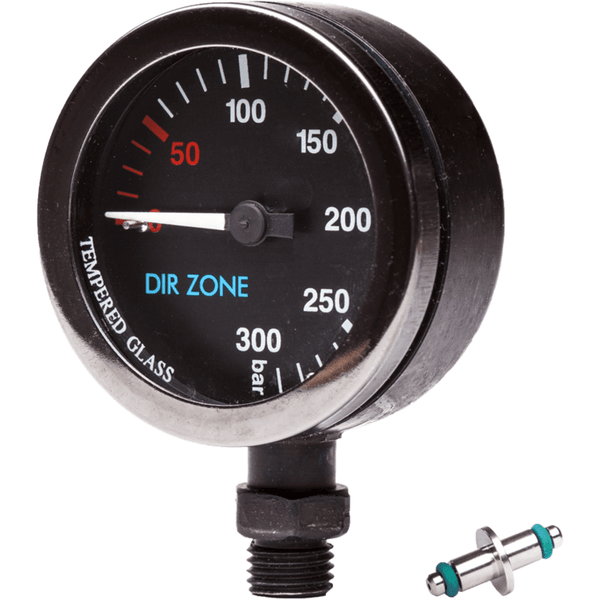 DIRZONE 52mm Naked Pressure Gauge - Black Chrome & PVD - The ScubaDiving Gear Store