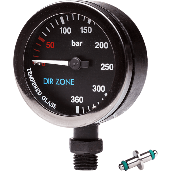 DIRZONE 52mm Naked Pressure Gauge - Black Chrome & PVD - The ScubaDiving Gear Store