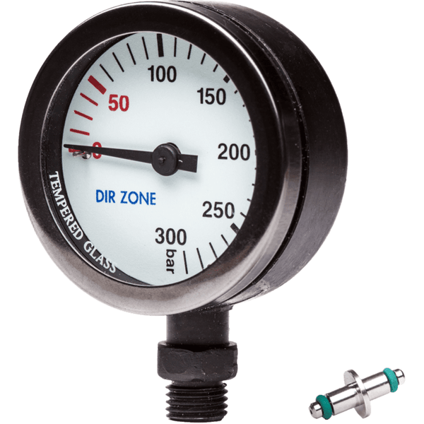 DIRZONE 52mm Naked Pressure Gauge - Black Chrome & PVD - The ScubaDiving Gear Store