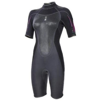 Fourth Element Xenos Womens 3mm Shortie Blk/Fucshia - The ScubaDiving Gear Store