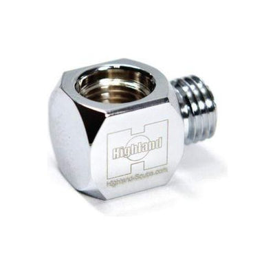 Highland Adaptor XS-Scuba Adapter 90°UNF 7/16 Male to UNF 7/16 Female