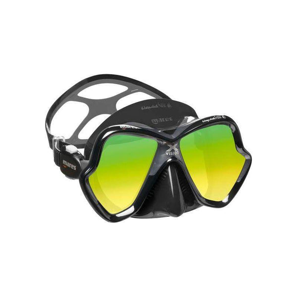 Mares Masks Gold Lens - Black Mares X-Vision Ultra Liquid Skin Mask