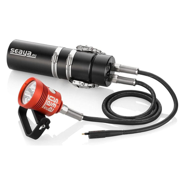 SeaYa LED 70W Narrow Spot with Umbilical Dual Output Battery - The ScubaDiving Gear Store